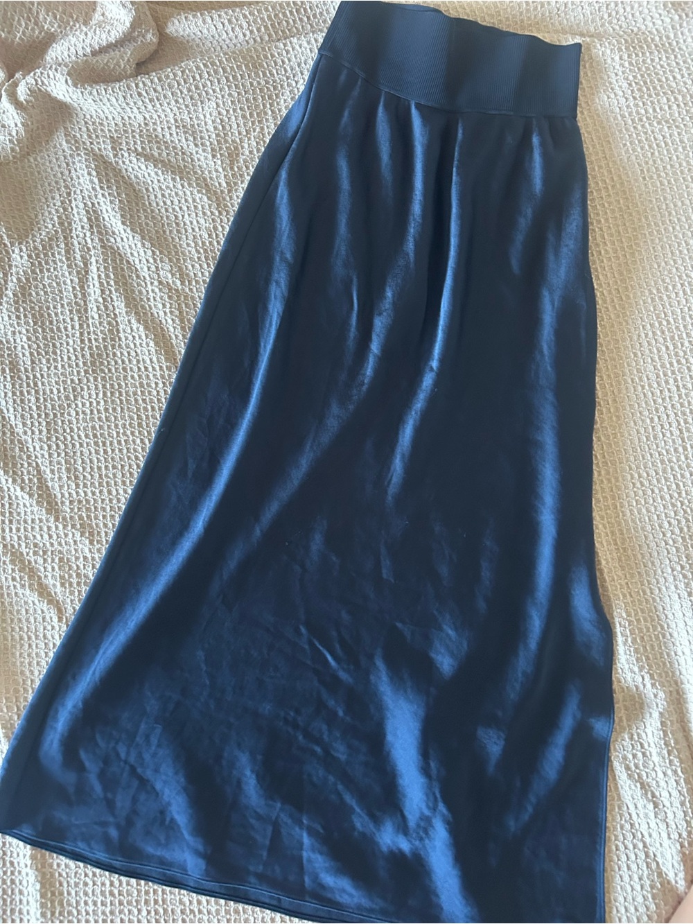 Women’s Navy Maxi Skirt with Stretch Waistband- Theoru